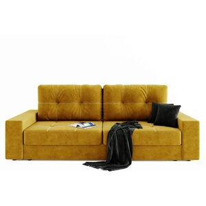 Прямой диван "Талисман 1", механизм пантограф, велюр, цвет селфи 08 / селфи 07