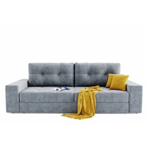 Прямой диван "Талисман 1", механизм пантограф, велюр, цвет селфи 15 / селфи 08