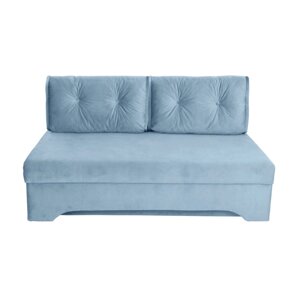 Прямой диван "Твист 3", механизм еврокнижка, велюр, цвет синий