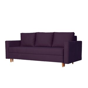 Прямой диван "Ванкувер", механизм еврокнижка, велюр, цвет фиолетовый