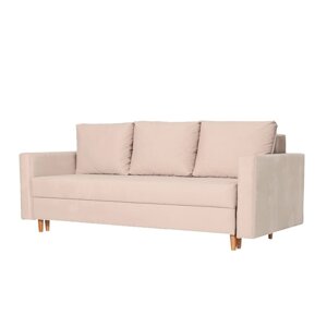 Прямой диван "Ванкувер", механизм еврокнижка, велюр, цвет розовый