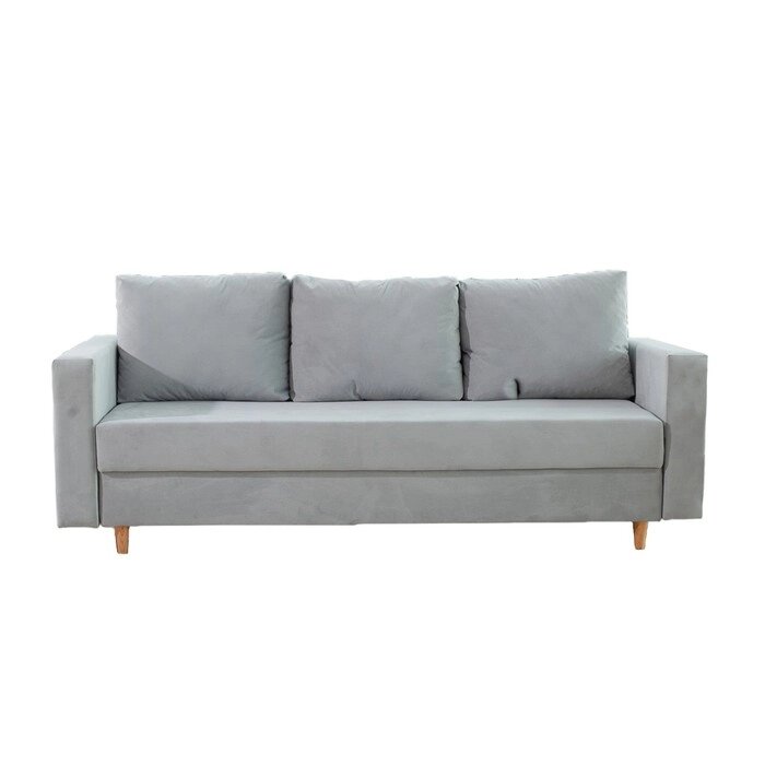 Прямой диван "Ванкувер", механизм еврокнижка, велюр, цвет серый от компании Интернет-гипермаркет «MALL24» - фото 1