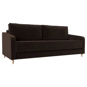 Прямой диван "Варшава", механизм пантограф, микровельвет, цвет коричневый