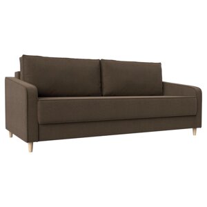 Прямой диван "Варшава", механизм пантограф, рогожка, цвет коричневый