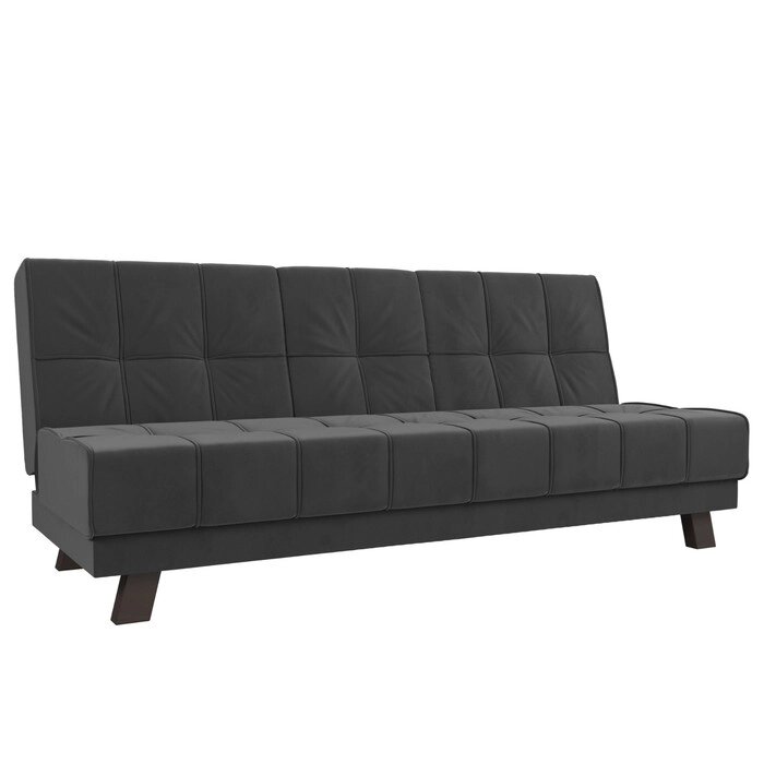Прямой диван "Винсент", механизм книжка, велюр, цвет серый от компании Интернет-гипермаркет «MALL24» - фото 1
