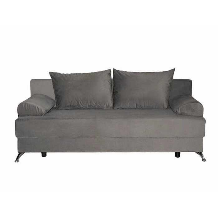 Прямой диван "Юность 11", механизм еврокнижка, пружинный блок, велюр, цвет серый от компании Интернет-гипермаркет «MALL24» - фото 1