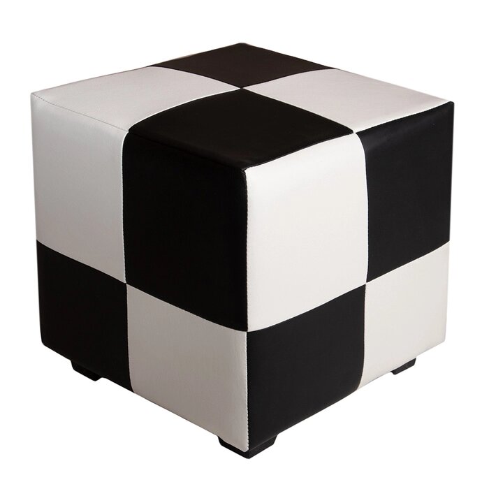 Пуф квадратный Марио 400х400х380 Черно-белый от компании Интернет-гипермаркет «MALL24» - фото 1