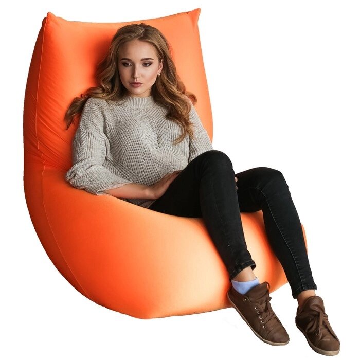 Пуф-подушка Flexy, цвет оранжевый от компании Интернет-гипермаркет «MALL24» - фото 1