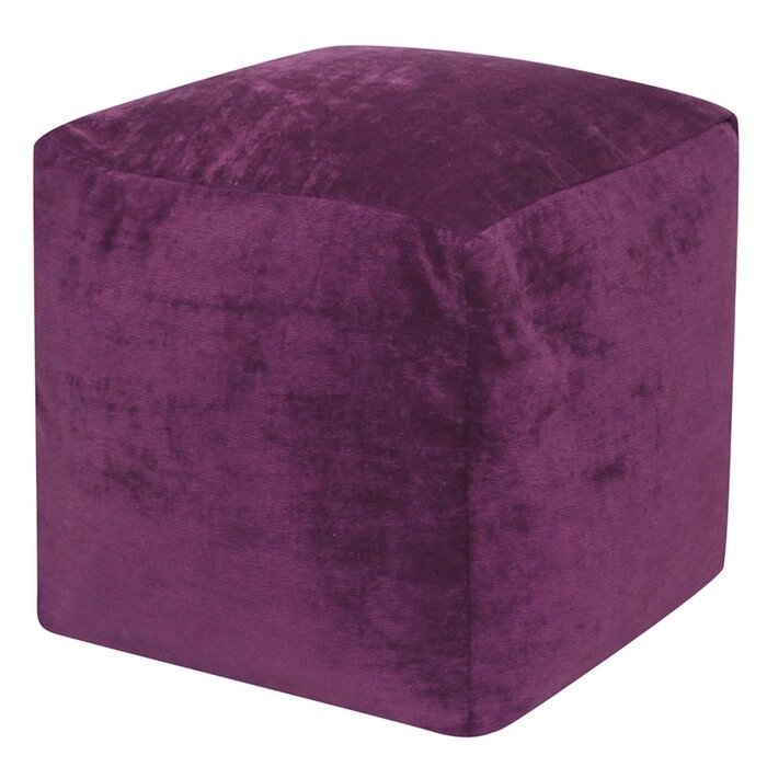 Пуфик "Куб", микровельвет, цвет фиолетовый от компании Интернет-гипермаркет «MALL24» - фото 1