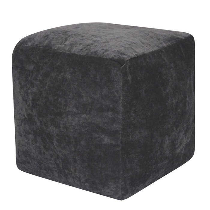 Пуфик "Куб", микровельвет, цвет тёмно-серый от компании Интернет-гипермаркет «MALL24» - фото 1