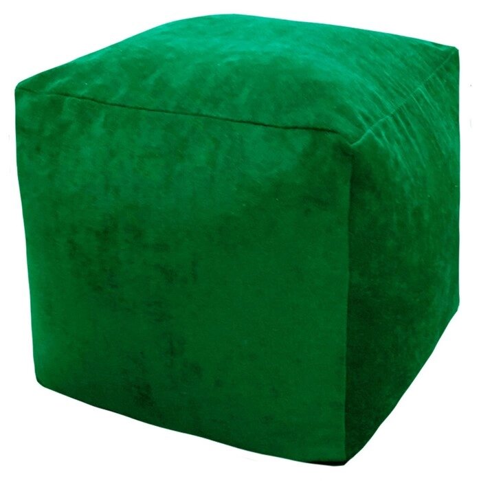 Пуфик "Куб" микровельвет, цвет зелёный от компании Интернет-гипермаркет «MALL24» - фото 1