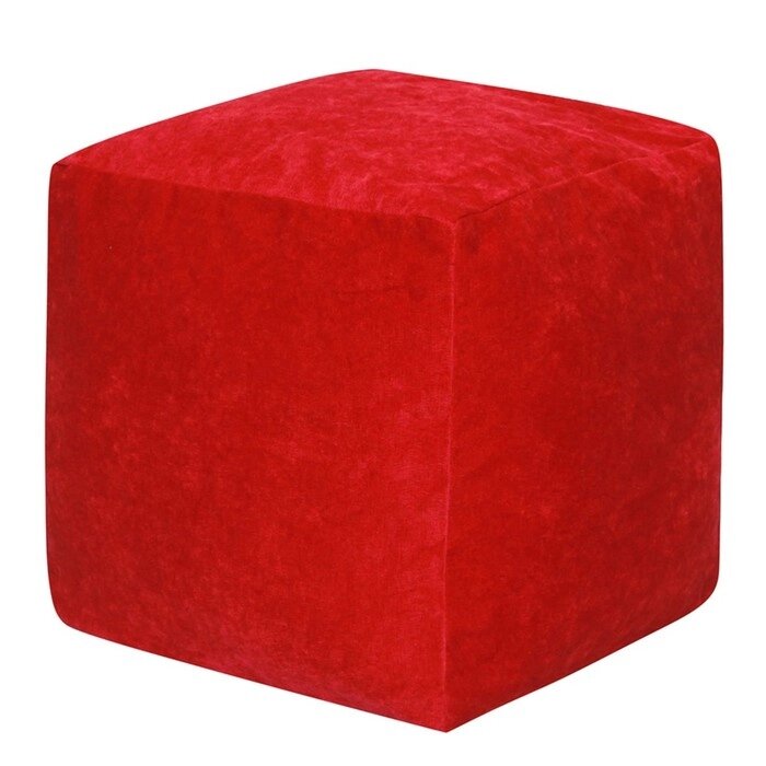 Пуфик "Куб", микровельвет, красный от компании Интернет-гипермаркет «MALL24» - фото 1