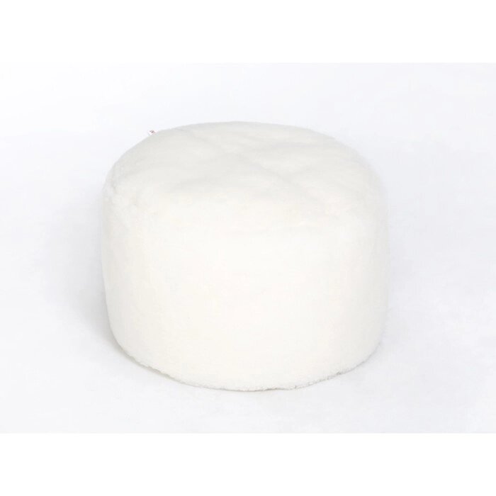 Пуфик "Софт", диаметр 46 см, белый, мех от компании Интернет-гипермаркет «MALL24» - фото 1