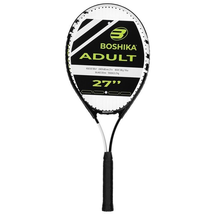 Ракетка для большого тенниса BOSHIKA ADULT, алюминий, 27'', цвет чёрно-белый от компании Интернет-гипермаркет «MALL24» - фото 1