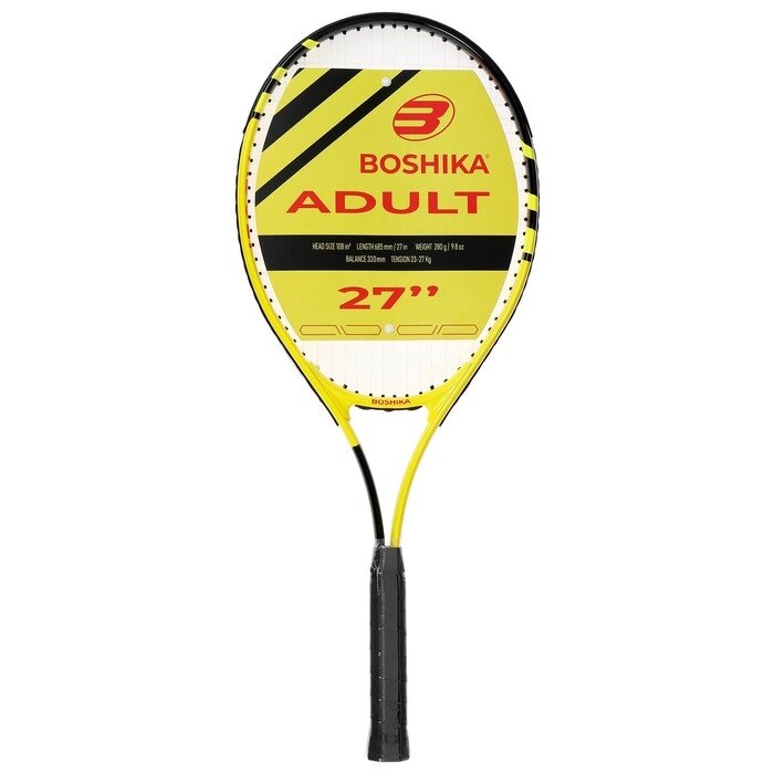 Ракетка для большого тенниса BOSHIKA ADULT, алюминий, 27'', цвет чёрно-жёлтый от компании Интернет-гипермаркет «MALL24» - фото 1