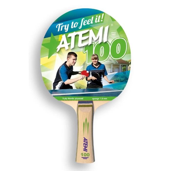 Ракетка для настольного тенниса Atemi 100 CV от компании Интернет-гипермаркет «MALL24» - фото 1