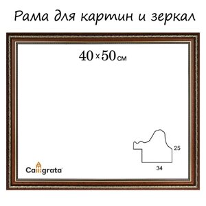 Рама для картин (зеркал) 40 х 50 х 3.3 см, пластиковая, Dorothy коричневая