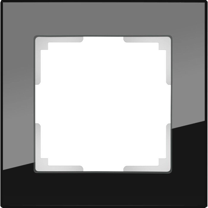 Рамка на 1 пост  WL01-Frame-01, цвет черный, материал стекло от компании Интернет-гипермаркет «MALL24» - фото 1
