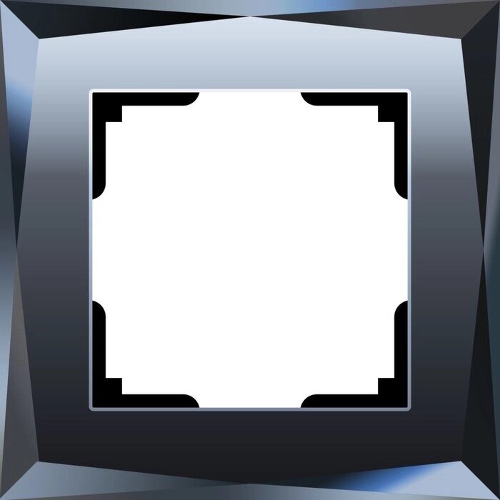 Рамка на 1 пост  WL08-Frame-01, цвет черный, материал стекло от компании Интернет-гипермаркет «MALL24» - фото 1