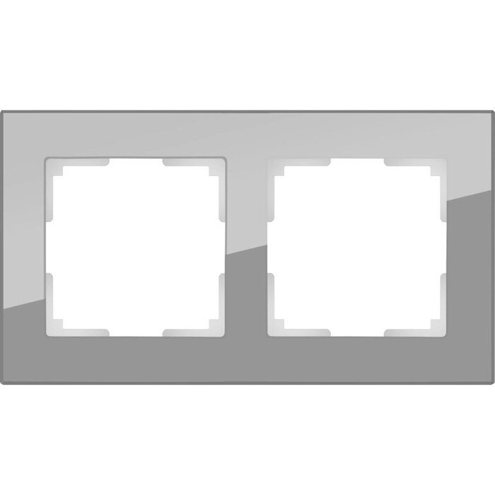 Рамка на 2 поста  WL01-Frame-02, цвет серый, материал стекло от компании Интернет-гипермаркет «MALL24» - фото 1