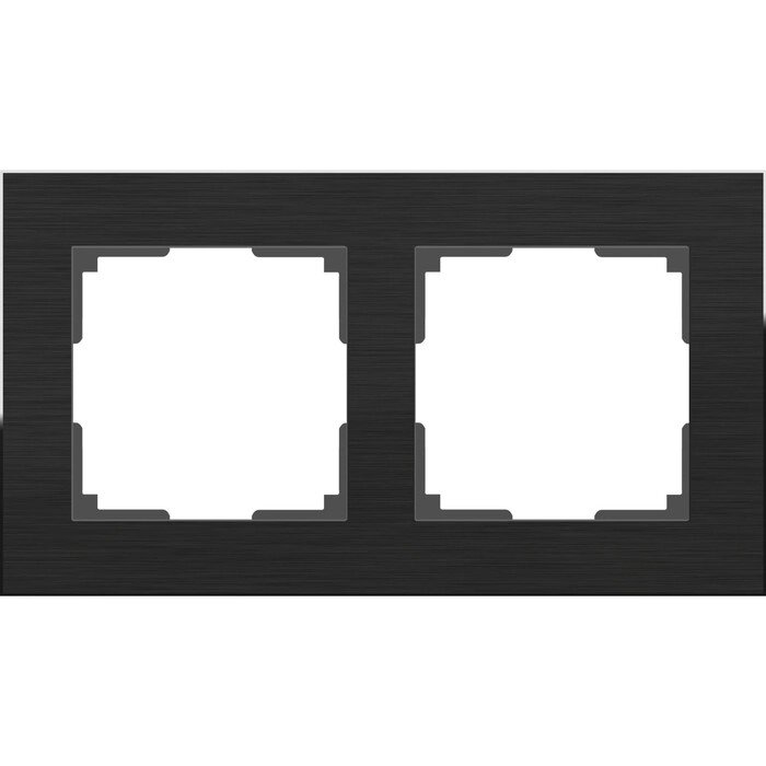 Рамка на 2 поста  WL11-Frame-02, цвет черный алюминий от компании Интернет-гипермаркет «MALL24» - фото 1