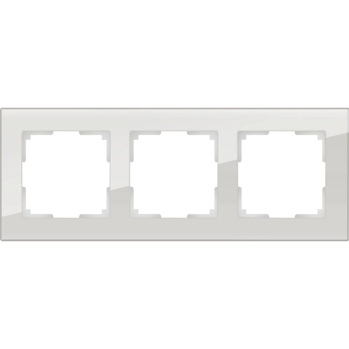 Рамка на 3 поста  WL01-Frame-03, цвет дымчатый, материал стекло от компании Интернет-гипермаркет «MALL24» - фото 1