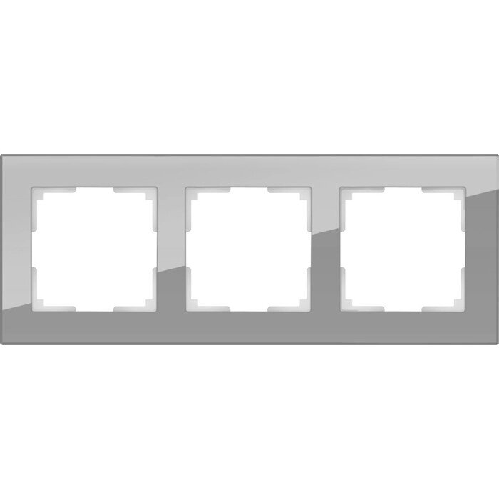 Рамка на 3 поста  WL01-Frame-03, цвет серый, материал стекло от компании Интернет-гипермаркет «MALL24» - фото 1