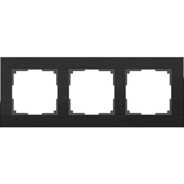 Рамка на 3 поста  WL11-Frame-03, цвет черный алюминий от компании Интернет-гипермаркет «MALL24» - фото 1