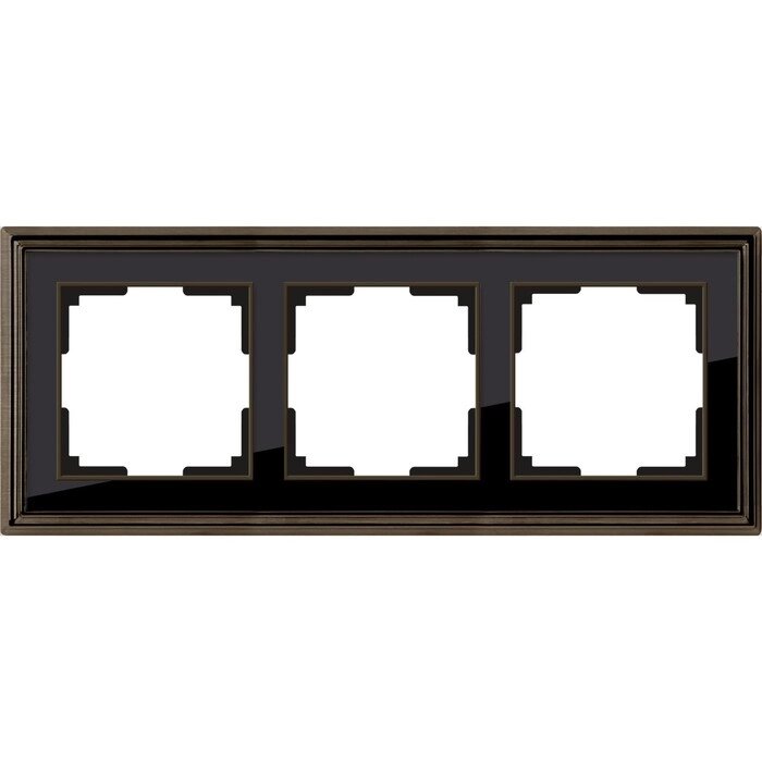 Рамка на 3 поста  WL17-Frame-03, цвет черный, бронза от компании Интернет-гипермаркет «MALL24» - фото 1