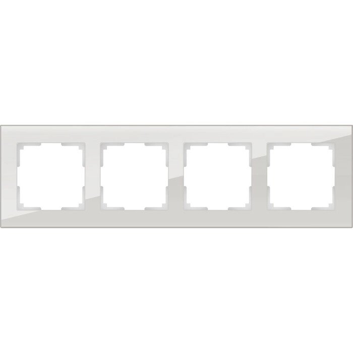 Рамка на 4 поста  WL01-Frame-04, цвет дымчатый, материал стекло от компании Интернет-гипермаркет «MALL24» - фото 1