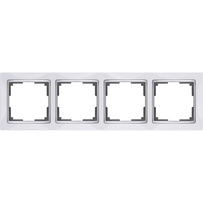 Рамка на 4 поста  WL03-Frame-04-white, цвет белый от компании Интернет-гипермаркет «MALL24» - фото 1