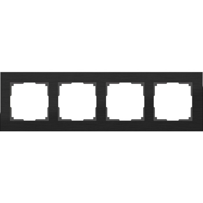 Рамка на 4 поста  WL11-Frame-04, цвет черный алюминий от компании Интернет-гипермаркет «MALL24» - фото 1