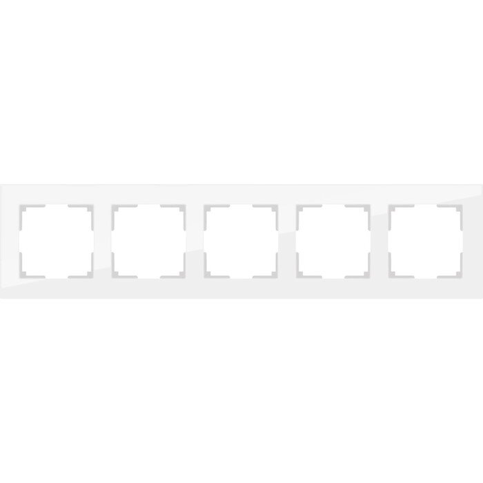 Рамка на 5 постов  WL01-Frame-05, цвет белый, материал стекло от компании Интернет-гипермаркет «MALL24» - фото 1