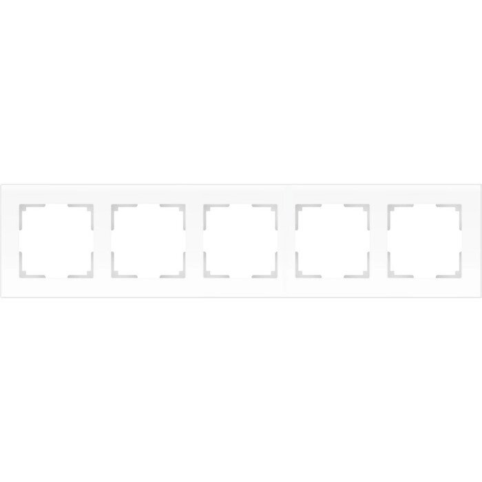 Рамка на 5 постов  WL01-Frame-05, цвет белый матовый, материал стекло от компании Интернет-гипермаркет «MALL24» - фото 1