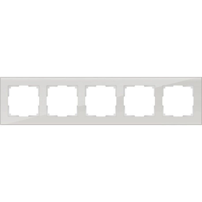 Рамка на 5 постов  WL01-Frame-05, цвет дымчатый, материал стекло от компании Интернет-гипермаркет «MALL24» - фото 1