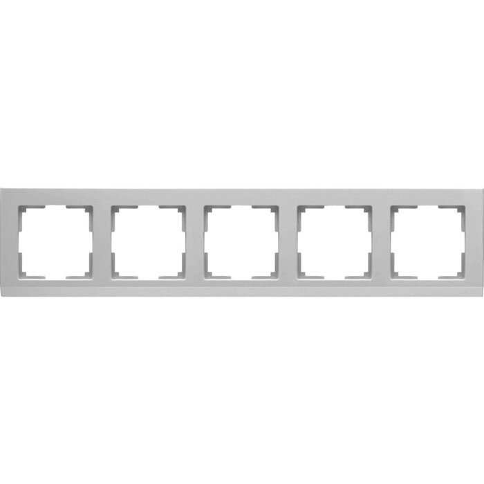 Рамка на 5 постов  WL04-Frame-05, цвет серебряный от компании Интернет-гипермаркет «MALL24» - фото 1