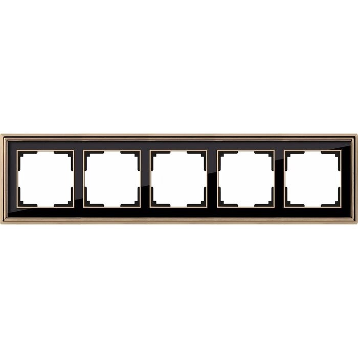 Рамка на 5 постов  WL17-Frame-05, цвет черный, золото от компании Интернет-гипермаркет «MALL24» - фото 1