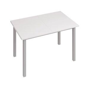 Раздвижной стол "Фристайл 3", 1000/1420632745 мм, ЛДСП / стекло / металл, цвет белый