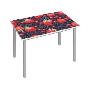 Раздвижной стол "Фристайл 3", 1000/1420632745 мм, ЛДСП / стекло / металл, цвет ягоды