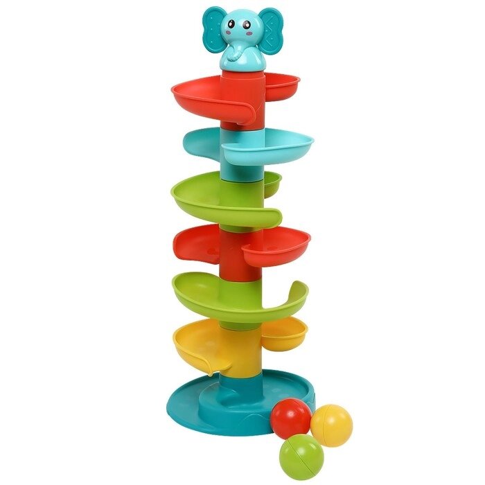 Развивающая игрушка пирамидка Everflo "Слоник" HS0449991, разноцветная от компании Интернет-гипермаркет «MALL24» - фото 1
