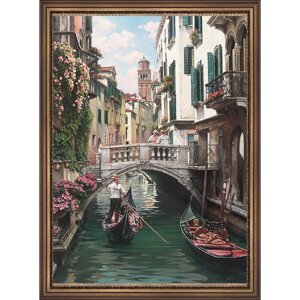 Репродукция картины "Цветущая Венеция", 50х70, рама (56-982Т)
