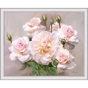 Репродукция картины "Розы флорибунда", 40х50, рама (45-A355)