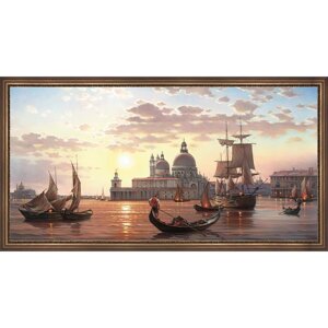 Репродукция картины "Старая Венеция", 60х120, рама (56-982Т)
