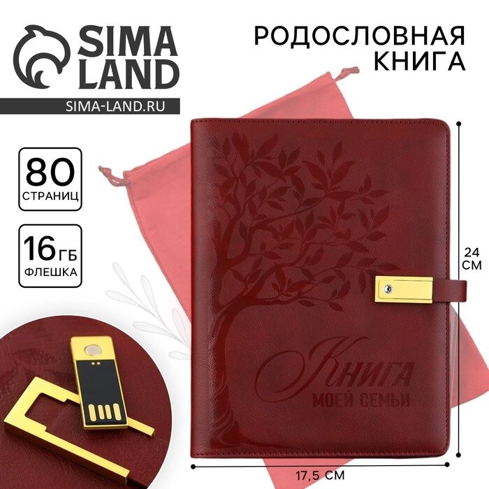 Родословная книга со встроенной флешкой 16 Gb "Книга всей семьи", 17,5 х 23 см от компании Интернет-гипермаркет «MALL24» - фото 1