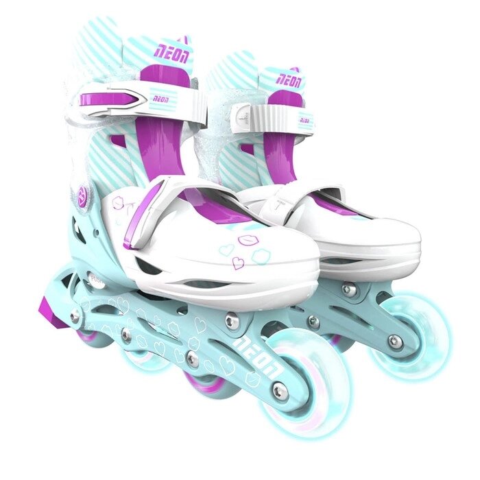 Роликовые коньки детские YVolution Neon Combo Skates, размер 29-32, цвет бирюзовый от компании Интернет-гипермаркет «MALL24» - фото 1