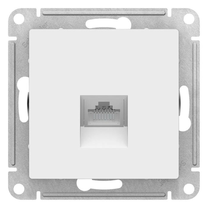 Розетка компьютерная SE ATLASDESIGN, RJ45, механизм, белая от компании Интернет-гипермаркет «MALL24» - фото 1