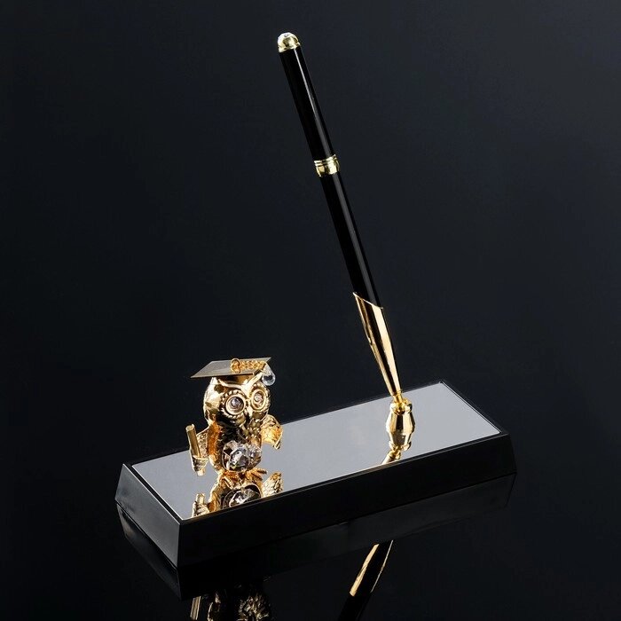 Ручка на подставке "Сова", 16619 см, с кристаллами Сваровски от компании Интернет-гипермаркет «MALL24» - фото 1