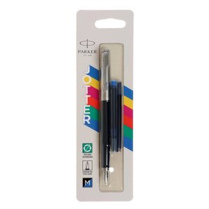 Ручка перьевая Parker JOTTER ORIGINALS BLACK, 1.0мм,2 стержня (син и черн) блист 2096430