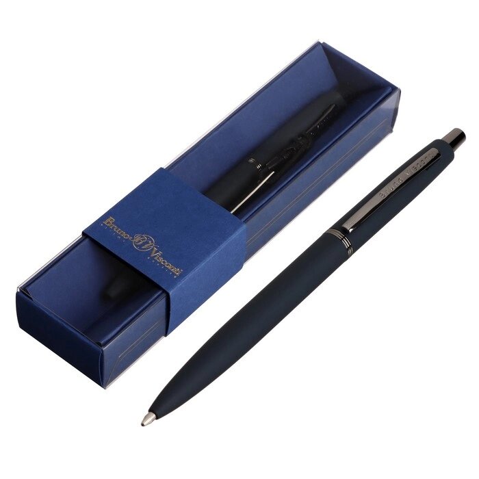 Ручка шариковая автомат SAN REMO 1.0 мм, мет/корп темно-синий, футляр 20-0249/046 от компании Интернет-гипермаркет «MALL24» - фото 1
