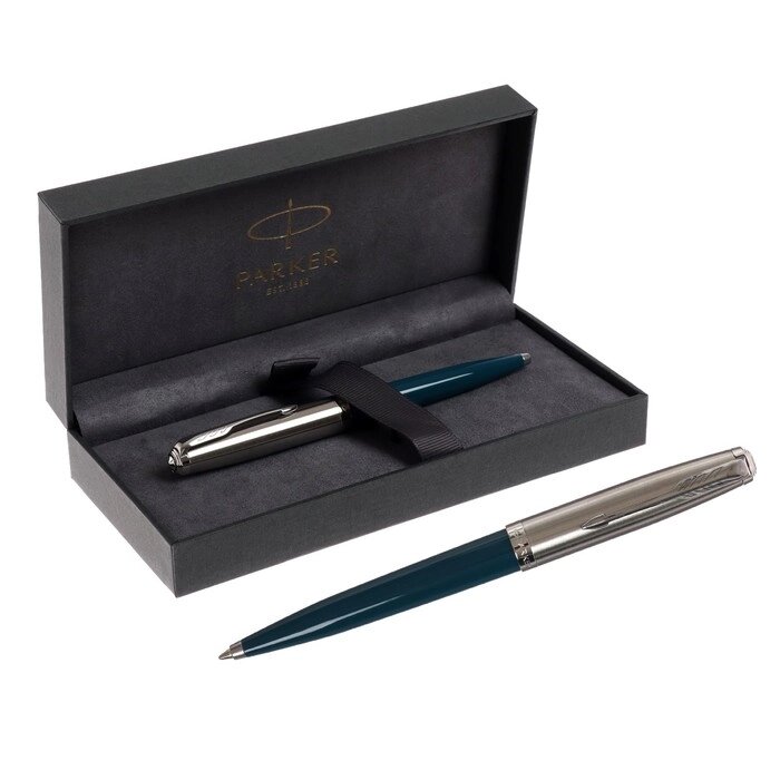 Ручка шариковая Parker 51 Core Teal Blue CT, голубая, подар/уп 2123508 от компании Интернет-гипермаркет «MALL24» - фото 1